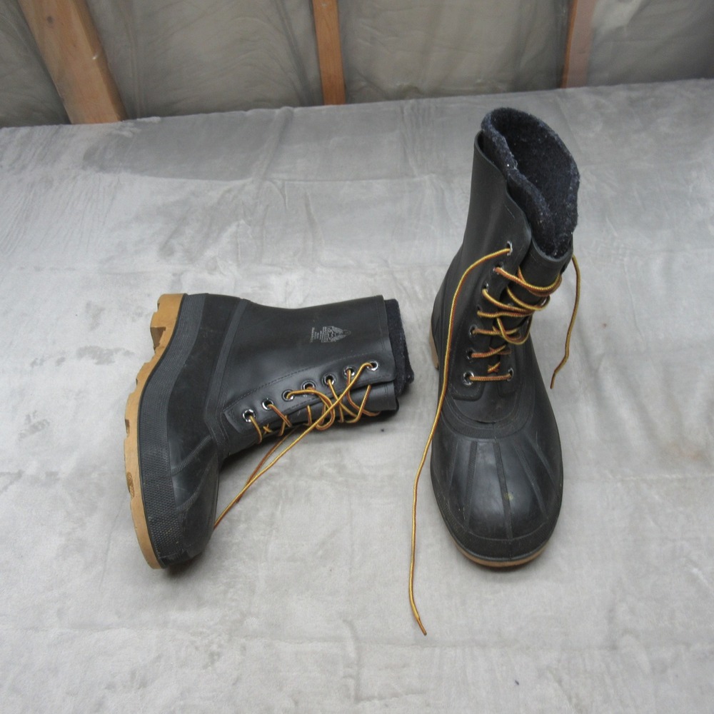 Bata Men 11‎ Boots Black Military Insulated Waterproof Rubber Steel Toe USA VTG